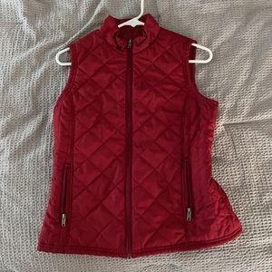 Red puffer vest